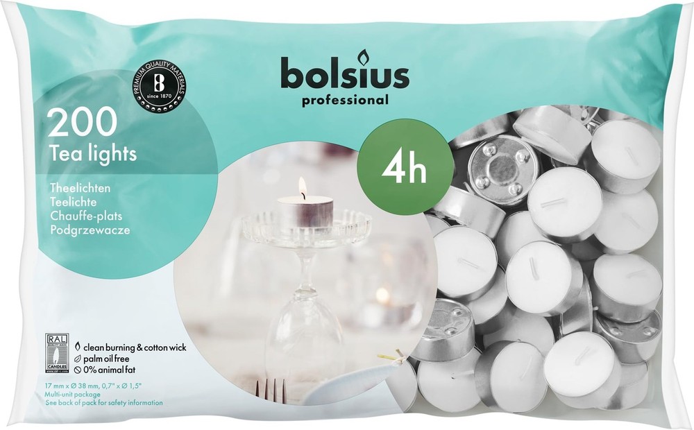 Bolsius Tealight - 4hr (Bag 200)