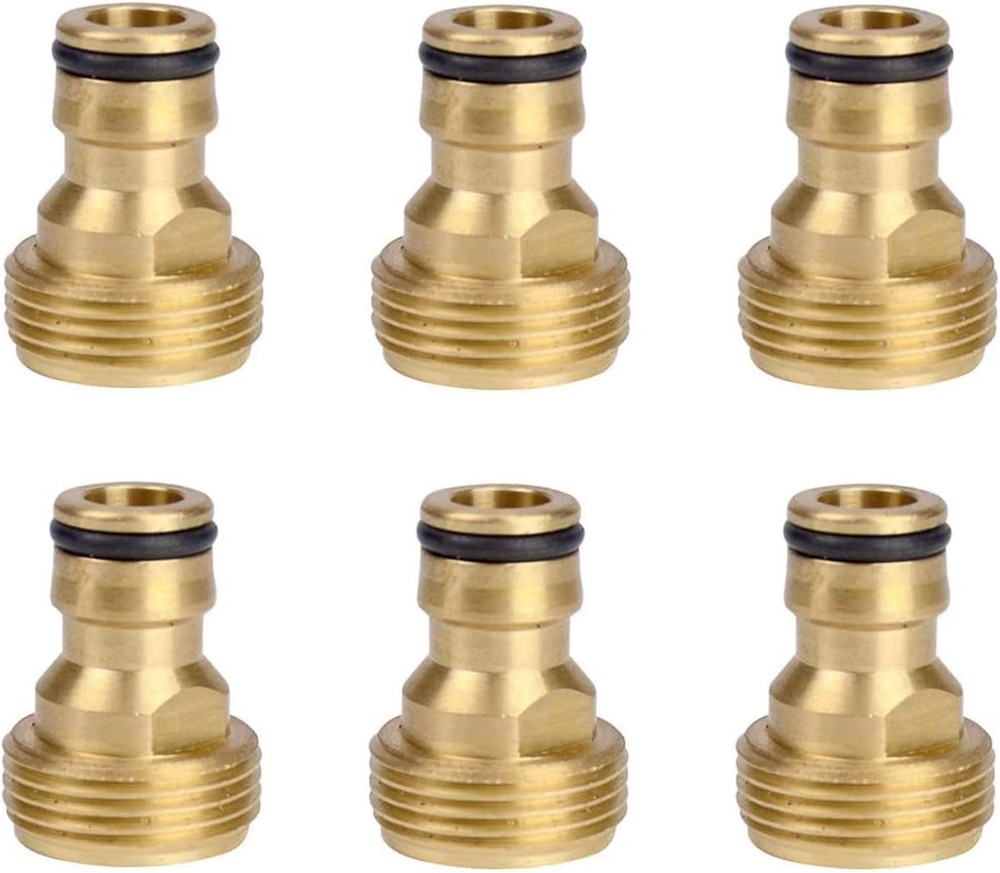 6 Pieces Brass Male Thread Hose Nozzle Quick Connect Adapter