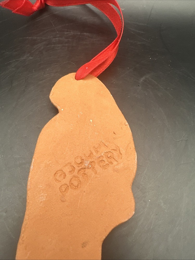 Red Clay Painted Parrot Ornament