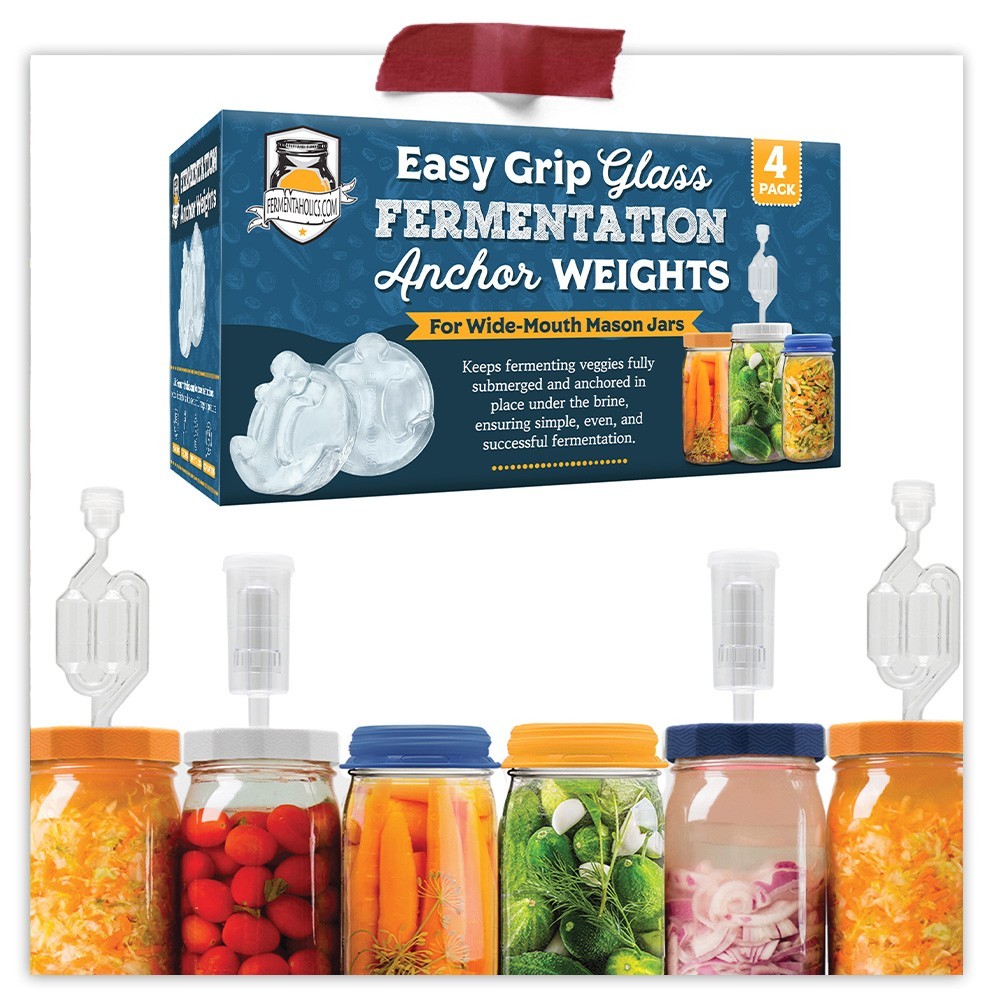 4 Pack Glass Fermentation Weights With Easy Grip Handles