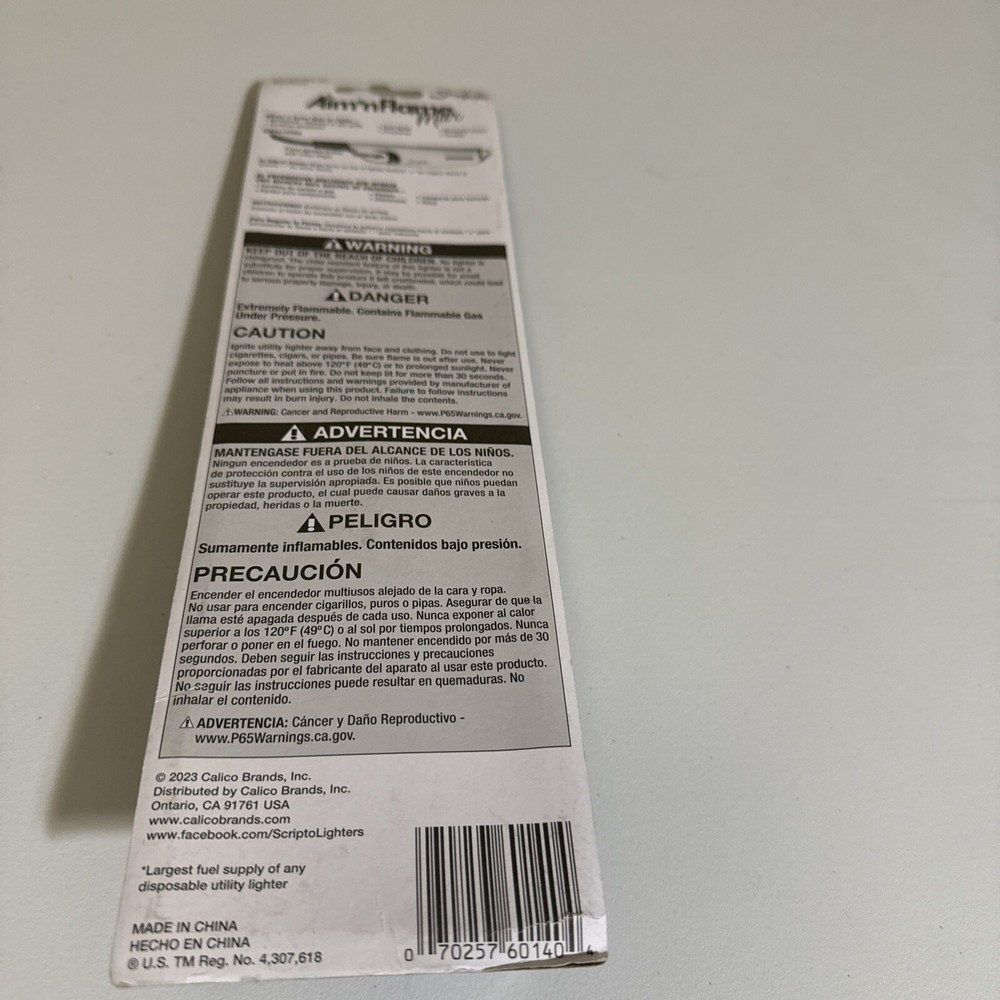 Scripto Aim N Flame Max Flexible Lighter White