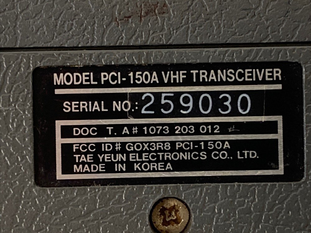 Tekk VHF Transceiver Gray PCI-150A & PTT Attachment (Function Unknown) Untested