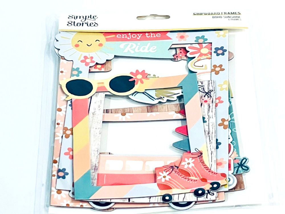 SIMPLE STORIES BOHO SUNSHINE CHIPBOARD FRAMES