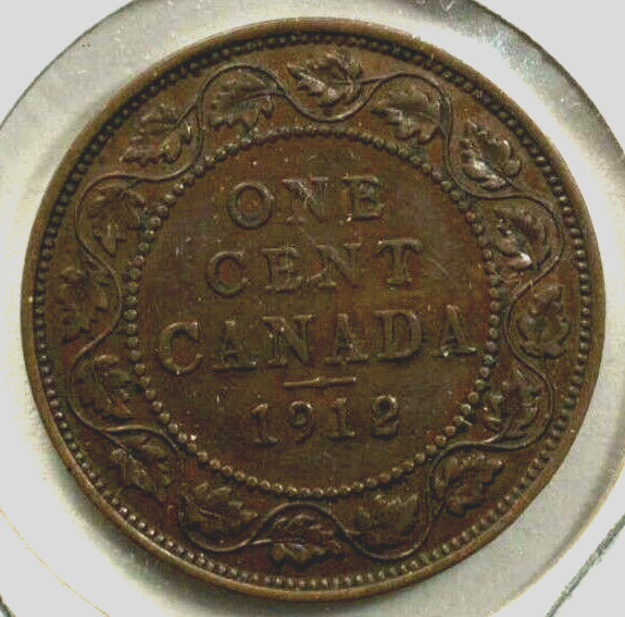 Canada  Cent 1912 Bronze Large Cent George V