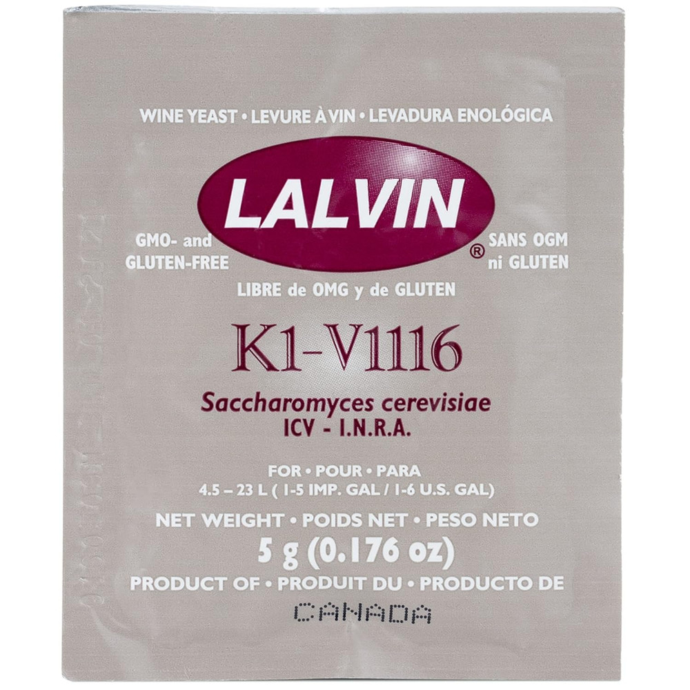 Lalvin K1-V1116 Wine Yeast (10 Pack) - Make Wine Cider Mead Kombucha at Home - 5
