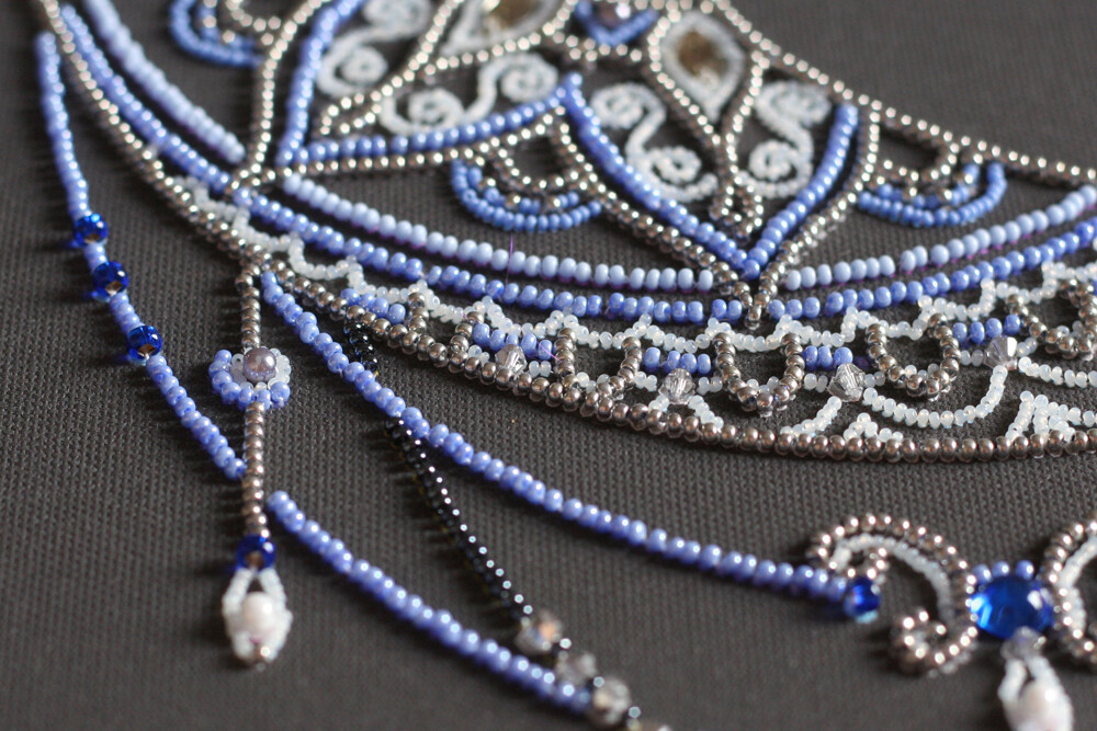 DIY Bead Embroidery Kit Moon Pattern Beaded stitching needlepoint beadwork