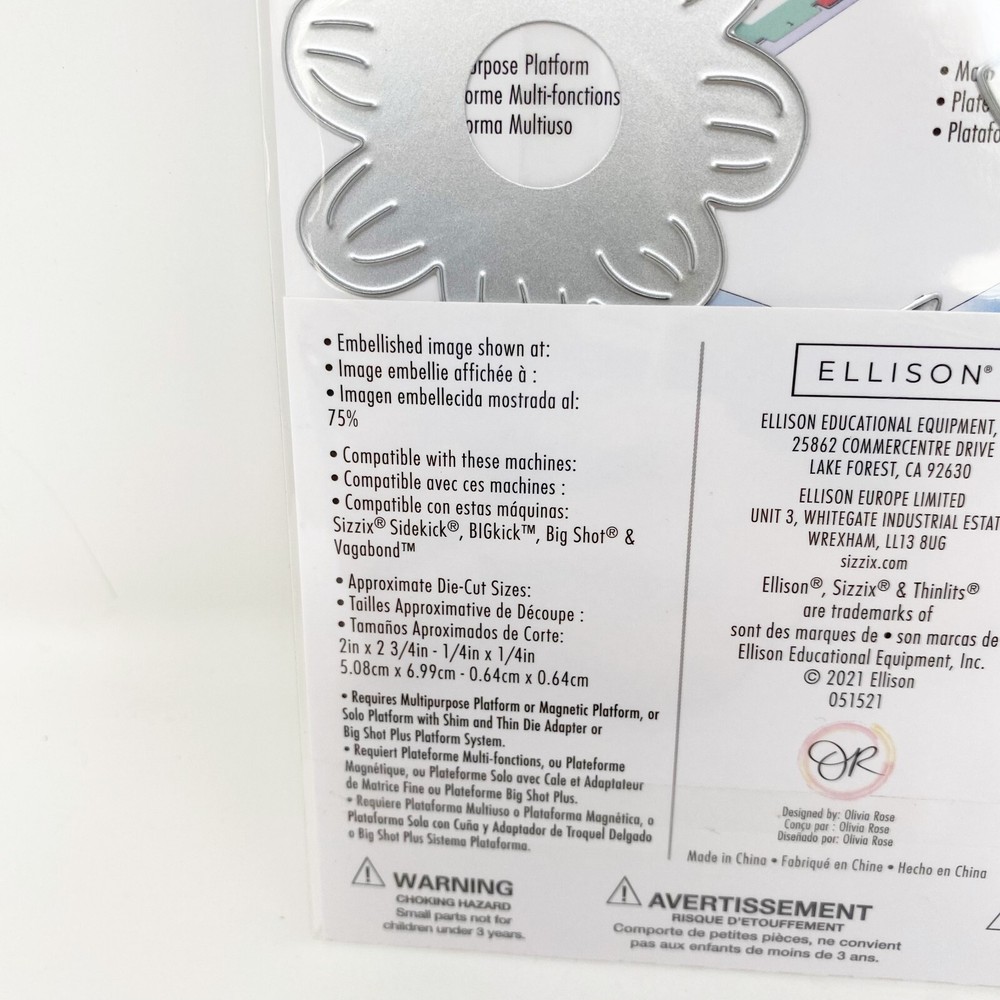 Sizzix Thinlits Bold Flowers by Olivia Rose Cutting Dies Florals 665473 NEW