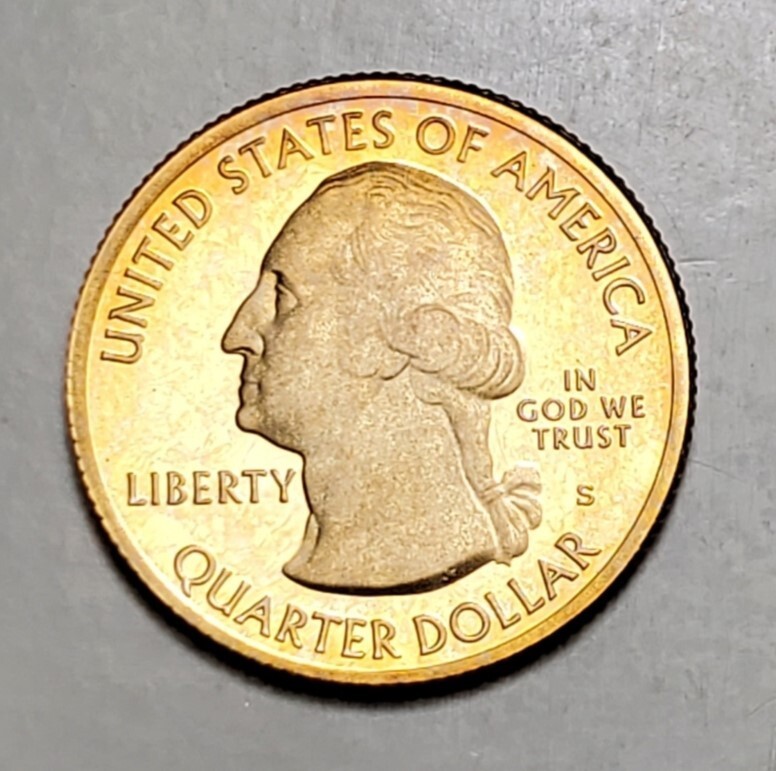 TONED 2013 S MOUNT RUSHMORE ATB QUARTER CLAD PROOF #C5424
