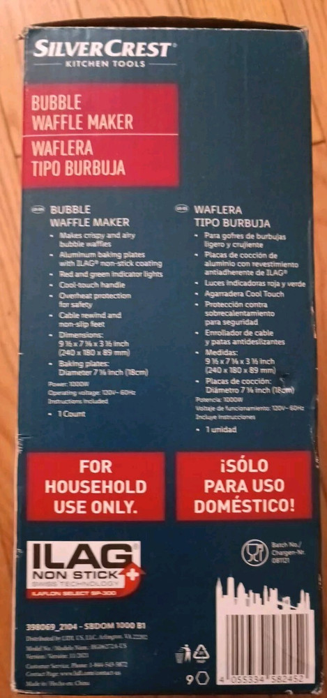 Silvercrest Bubble Waffle Maker HG06272A-US Read