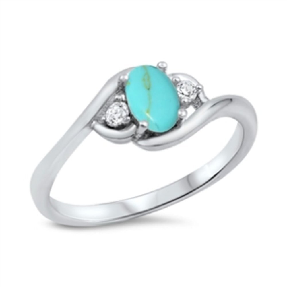 Sterling Oval Turquoise stone