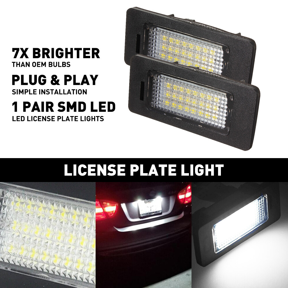 2X LED License Plate Lights Lamps For BMW E90 E92 E39 E60 E61 M5 E70 Accessories