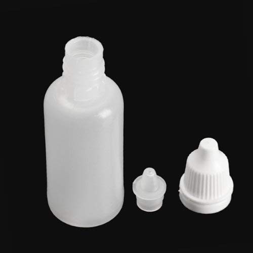 LASSUM 10PCS 15ml Empty Plastic Dropper Bottle Squeezable Eye Liquid White