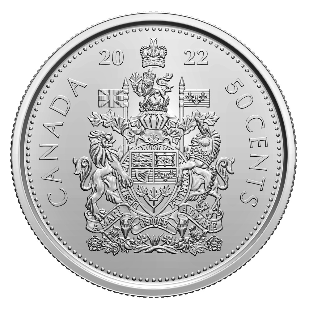 2022 Canada Half Dollar (Uncirculated) Coin Roll - 25 Coins