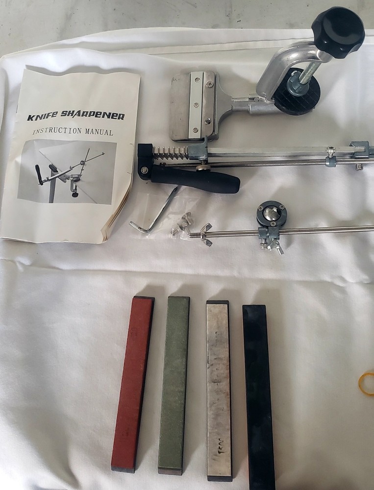 Wasabi Fix-Angle Adjustable Knife Sharpener Silver Black Metal Plastic