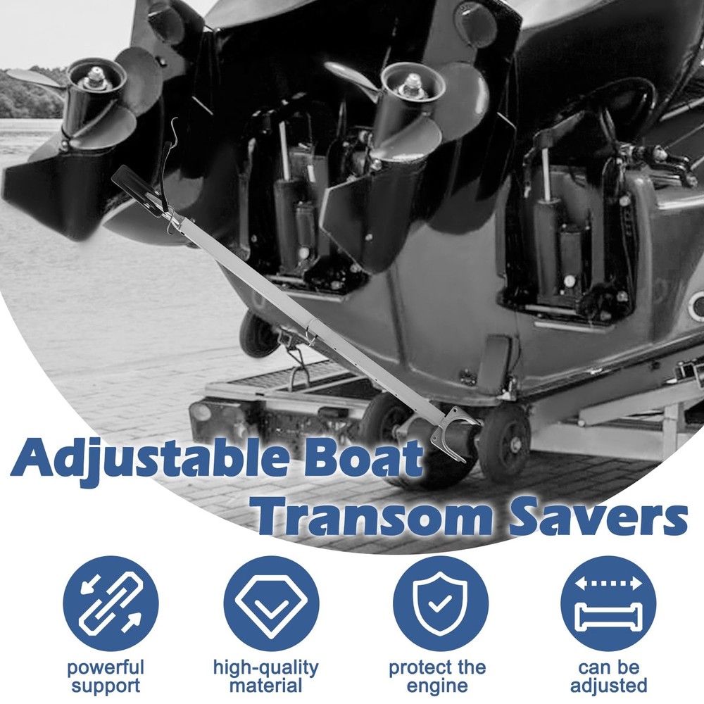 Windspeed Adjustable Transom Saver, Heavy-Duty Savers for silver