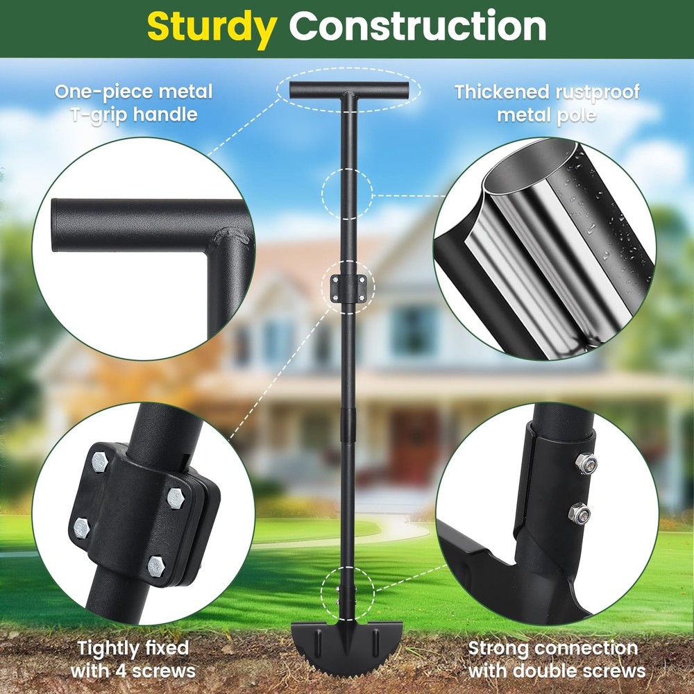 Edger Lawn Tool, Sharp Saw-Tooth Half Moon Hand Lawn Edging Tool for Landscap...