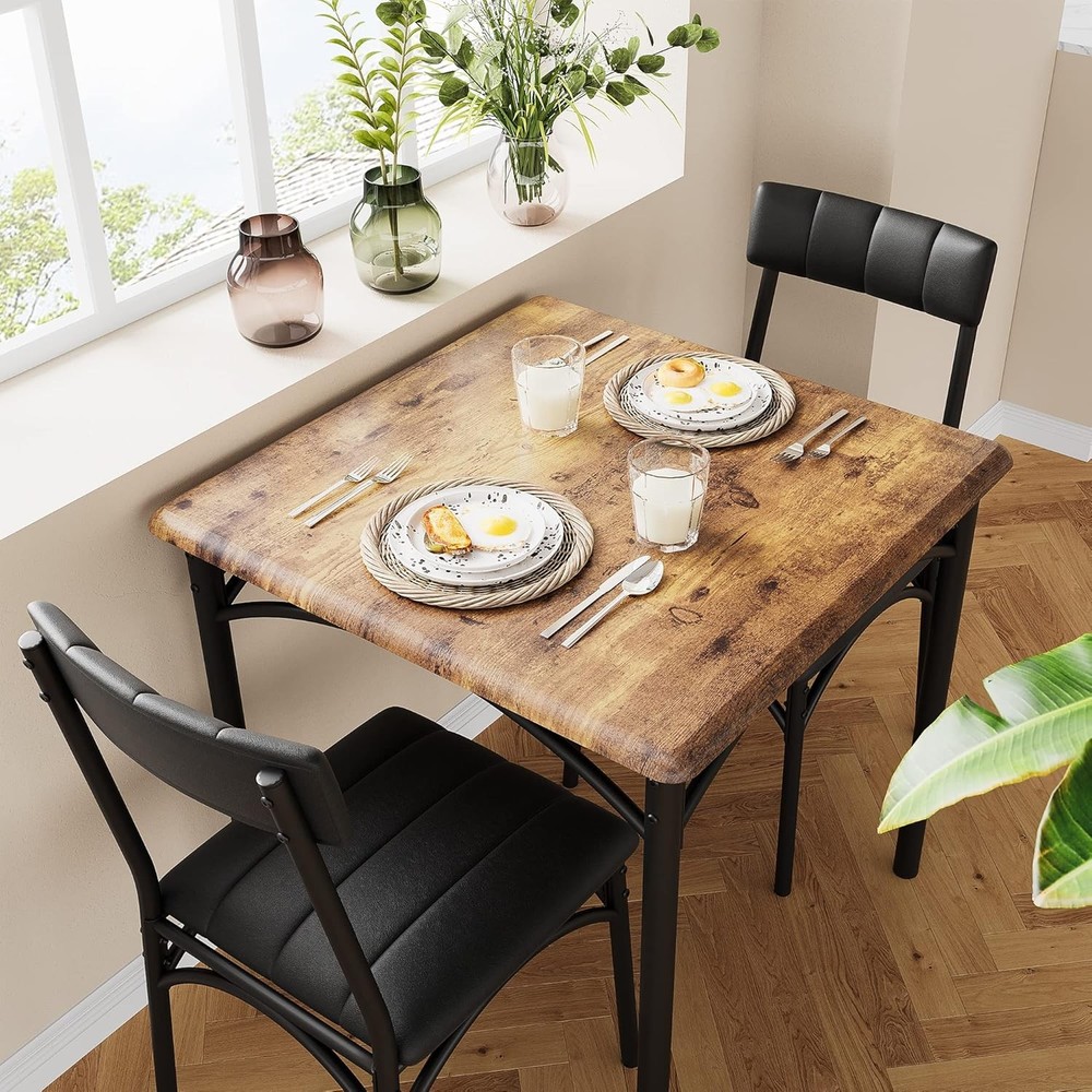 Dining Table Set Kitchen Dining Table Set for 2 W/Upholstered Chairs Apartment