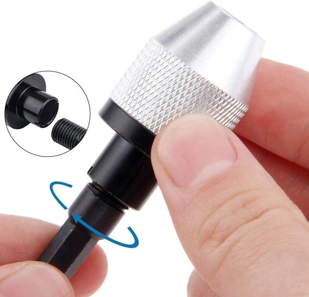 2x 1/4" Hex Shank Keyless Drill Bit Quick Change Driver Chuck Conversion Adapter