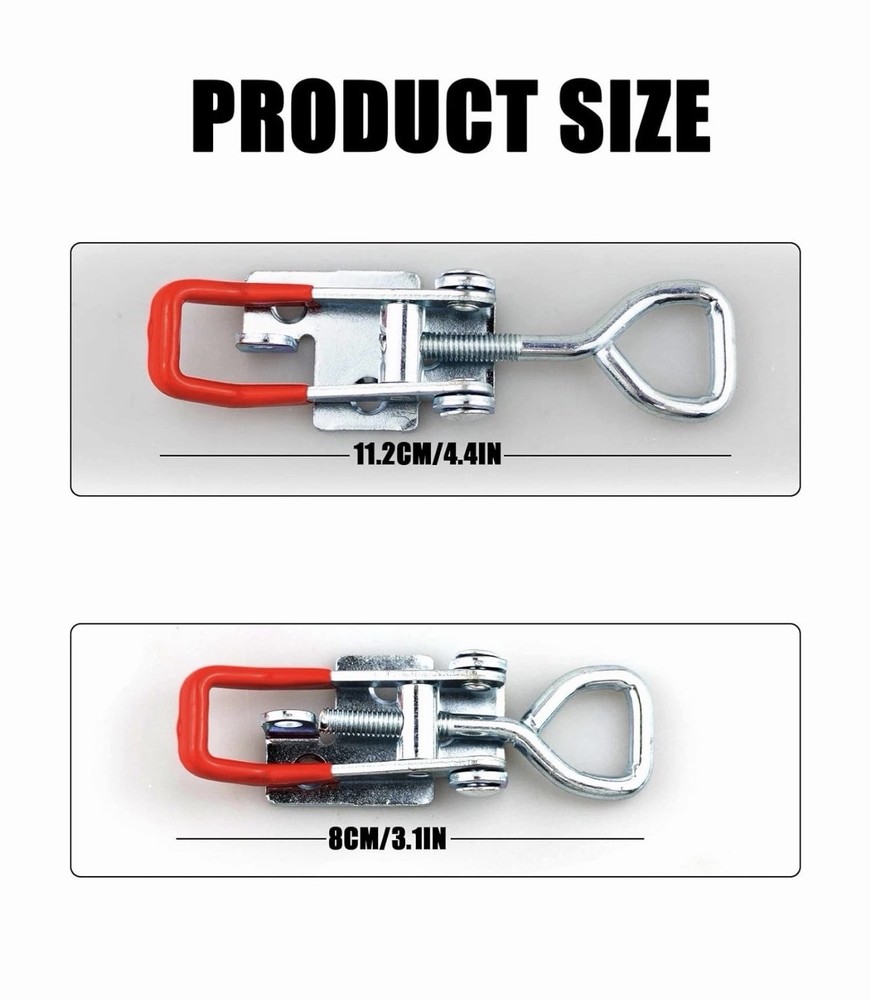2 PCS Heavy Duty 4002 Toggle Latch Clamp, Adjustable Medium Red