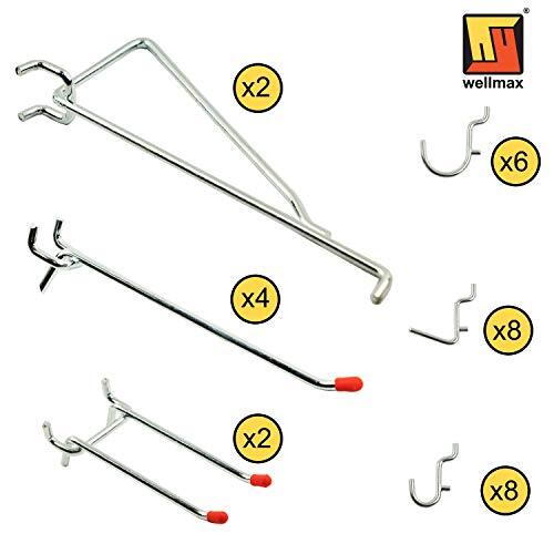 30pc Heavy Duty Pegboard Hooks Set Peg Board Hook Assortment and Accessories ...