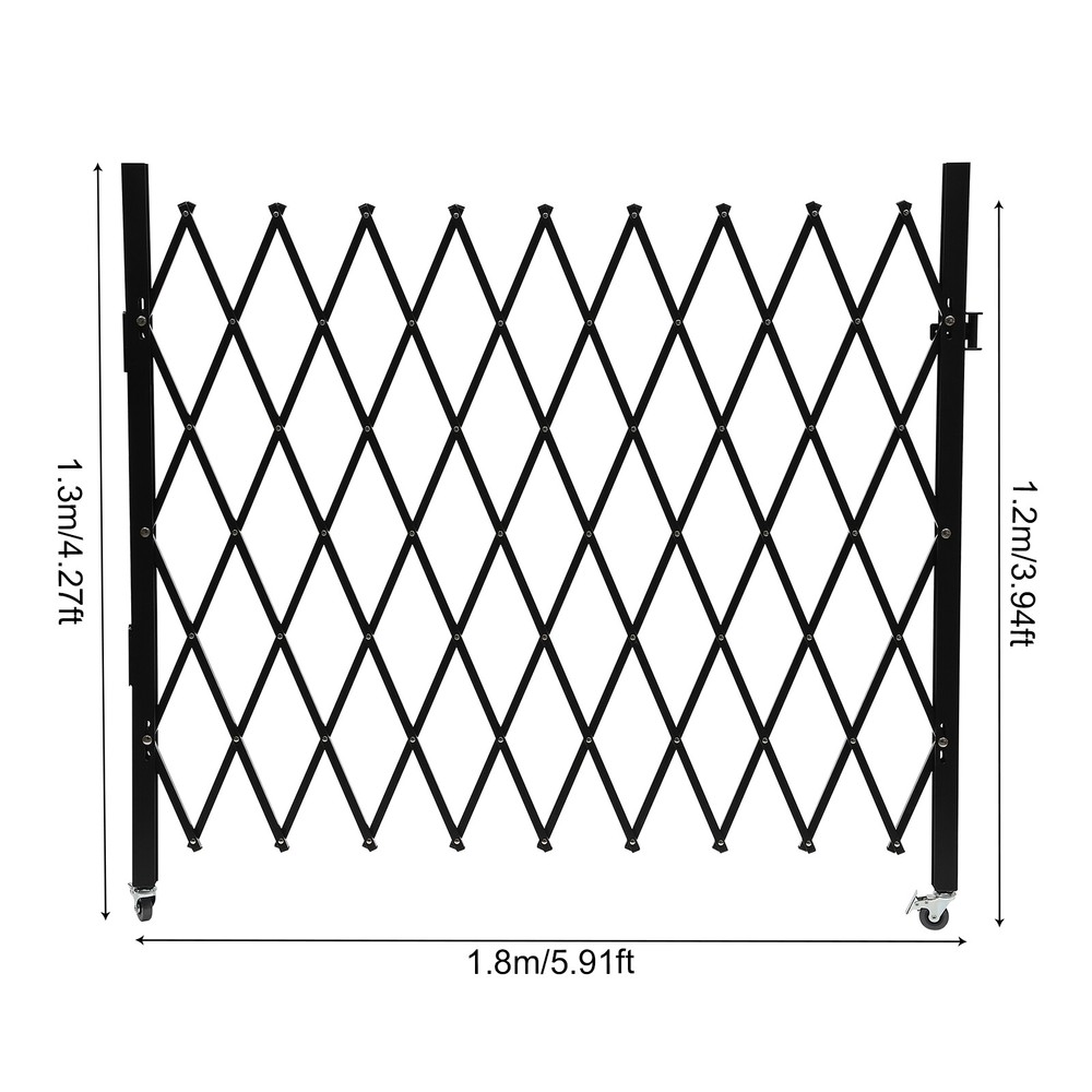 Expandable Folding Security Gate - Wall Mounted, 48" x 71" for Versatile Use