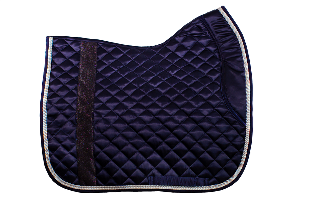 Dressage Saddle Pad, Navy, New, Satin