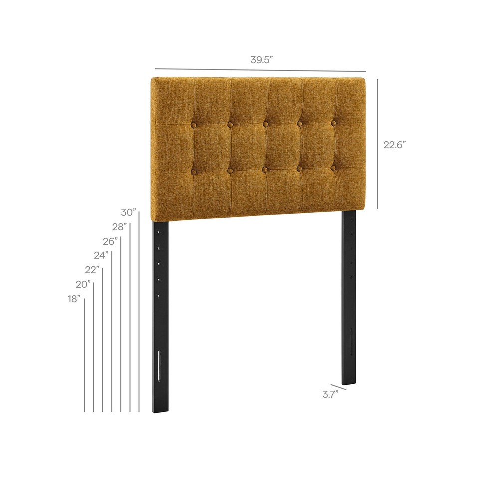 Emily Fabric Upholstered Twin Size Headboard in Copper