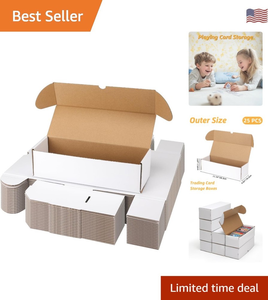 Multi-Purpose Card Storage - 25 Brown Boxes with Writable Labels, 900 Capacity