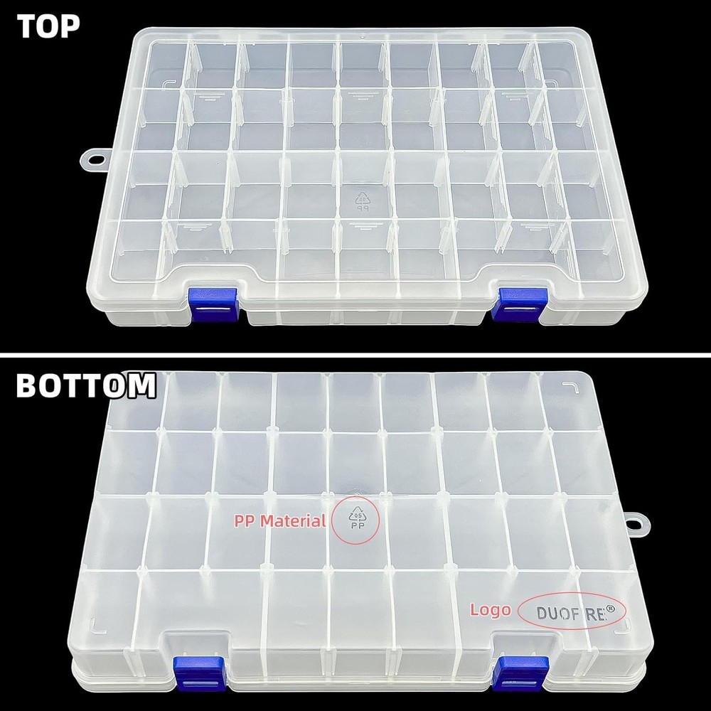 Plastic Organizer Container Storage Box Adjustable Divider Removable Grid Com...