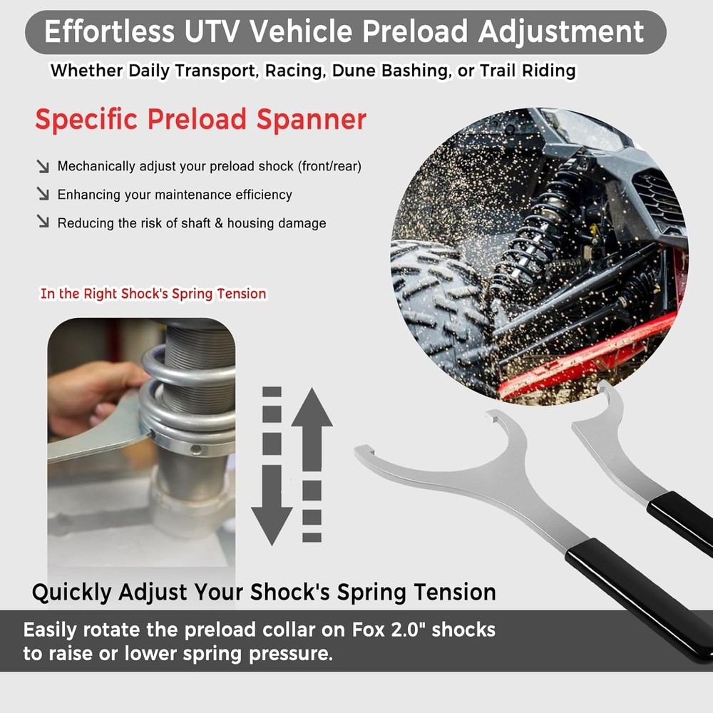 2" Spring Preload Spanner Wrench 4881 for Polaris RZR side-by-side UTV models