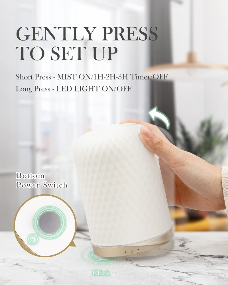 Essential Oil Diffuser,110ML Diffusers for Oils Large Room, Ceramic