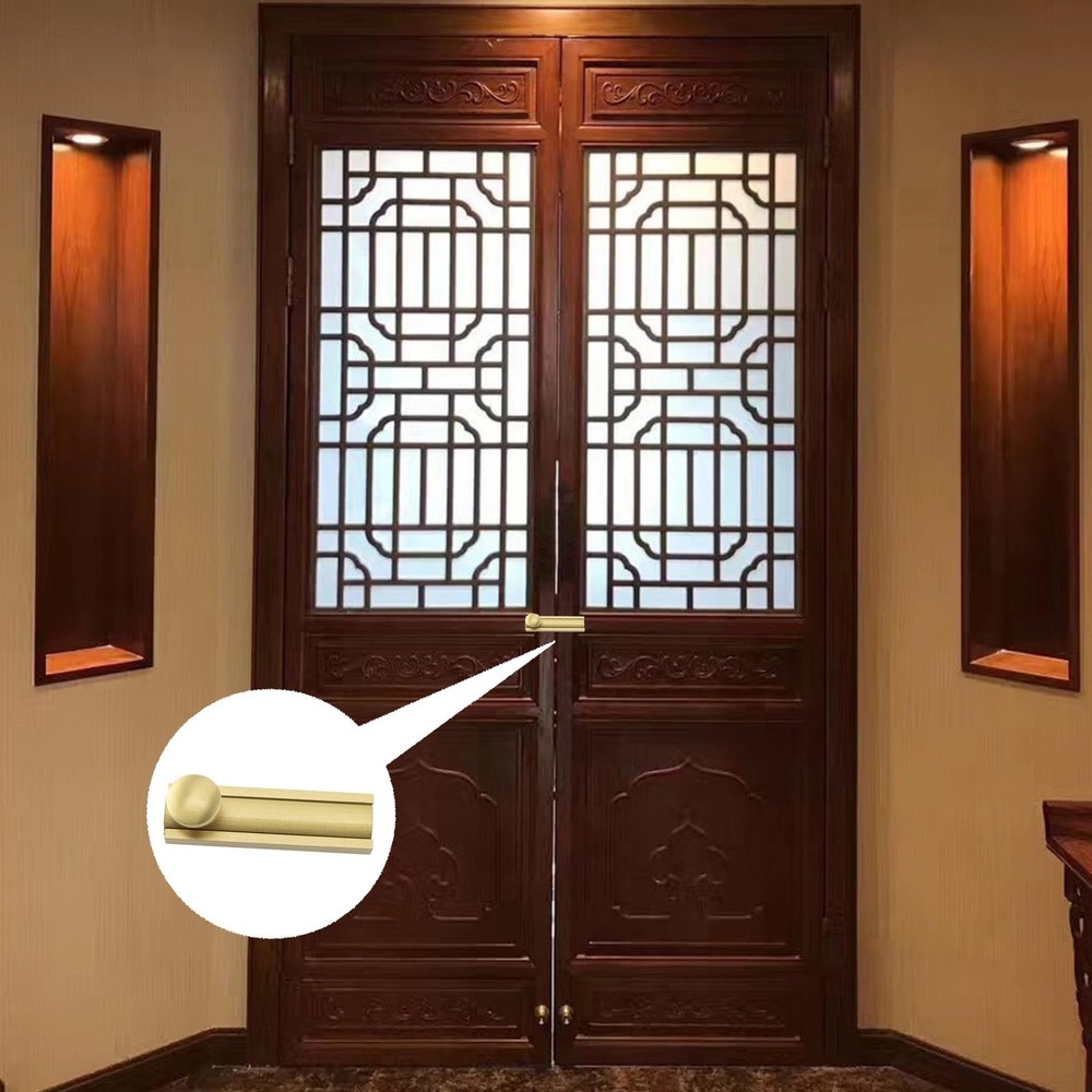 Surface Bolt 2 Inch Brushed Gold Solid Brass Slide Latch Cabinet Hardware