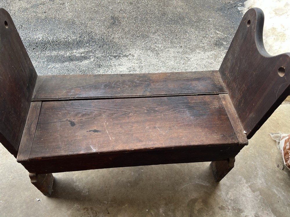 Vintage Wooden Bench With Storage