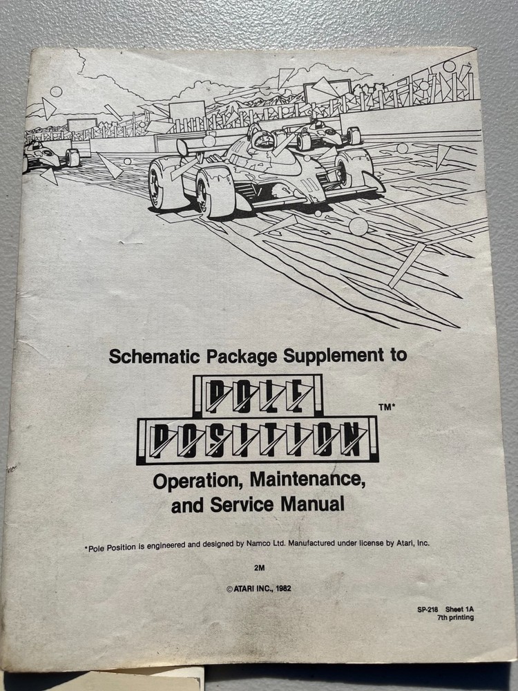 Atari Pole Position & Position II Arcade Service Manual & Schematic Supplement