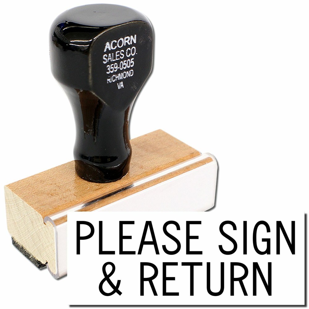 Please Sign Return Rubber Stamp, Great for Home, School & Office Regular Use
