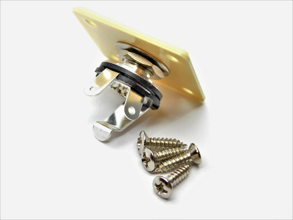 Cream Square Output Jack Plate Plastic Fits Epiphone Les Paul ®