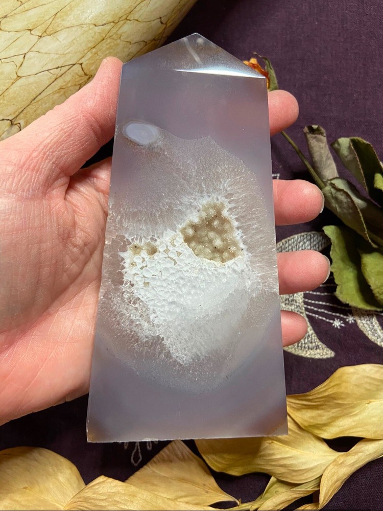 Clearance High Quality Druzy Agate Tower, All Natural