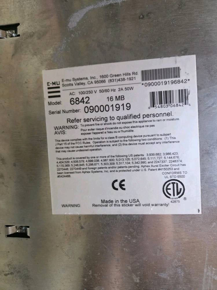 E-Mu E6400 Ultra Stereo Sampler (Read Description)