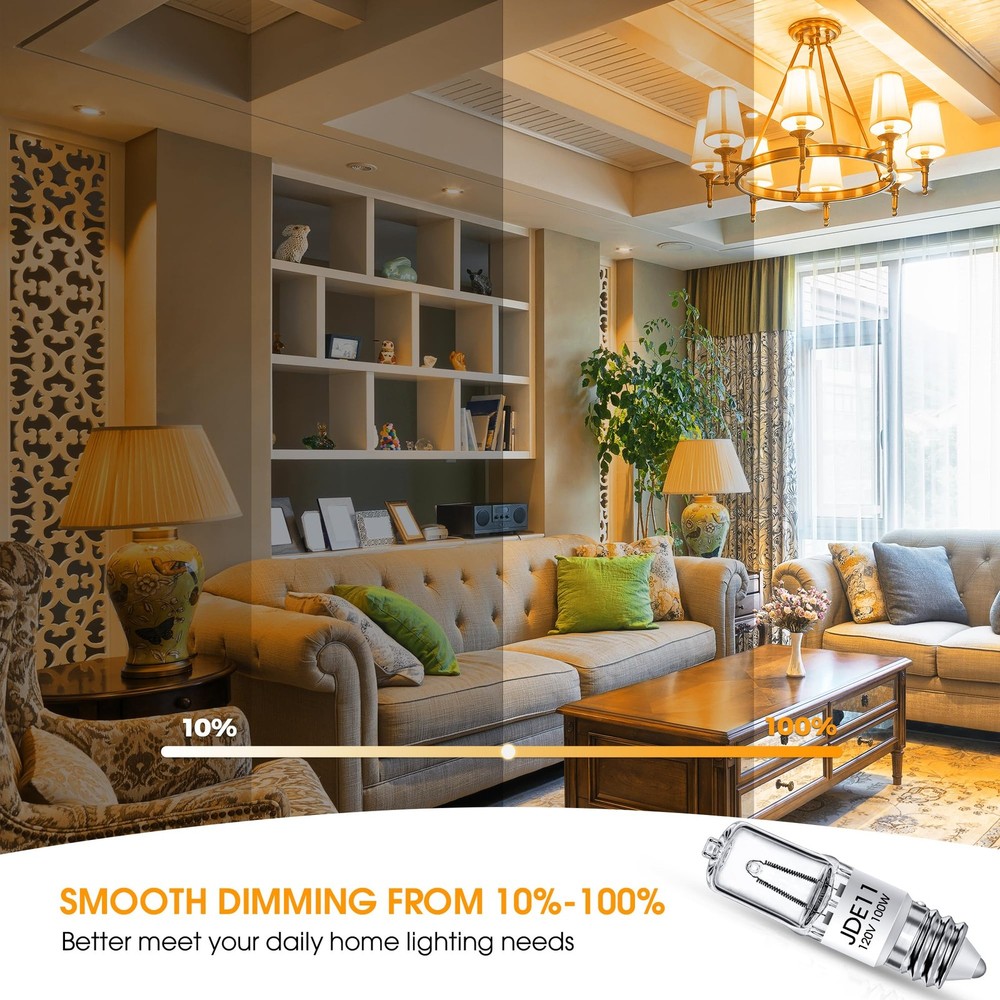 Flaspar JDE11 120V 100W, E11 Bulb, 2 Pack Bulb Warm White