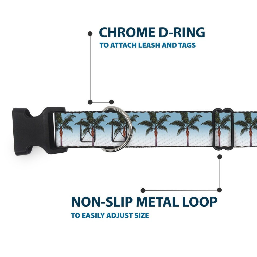 Plastic Clip Collar Palm Tree Skyline Large 15-24"