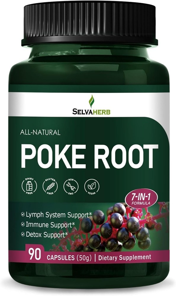 Lymphatic Support Herbal Complex Extract ~ Poke Root Extract for Lymph System...