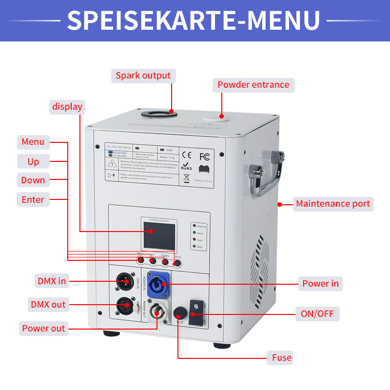 2PCS 750W White Cold Spark Fireworks Machine Wedding Stage Machine with Fly Case
