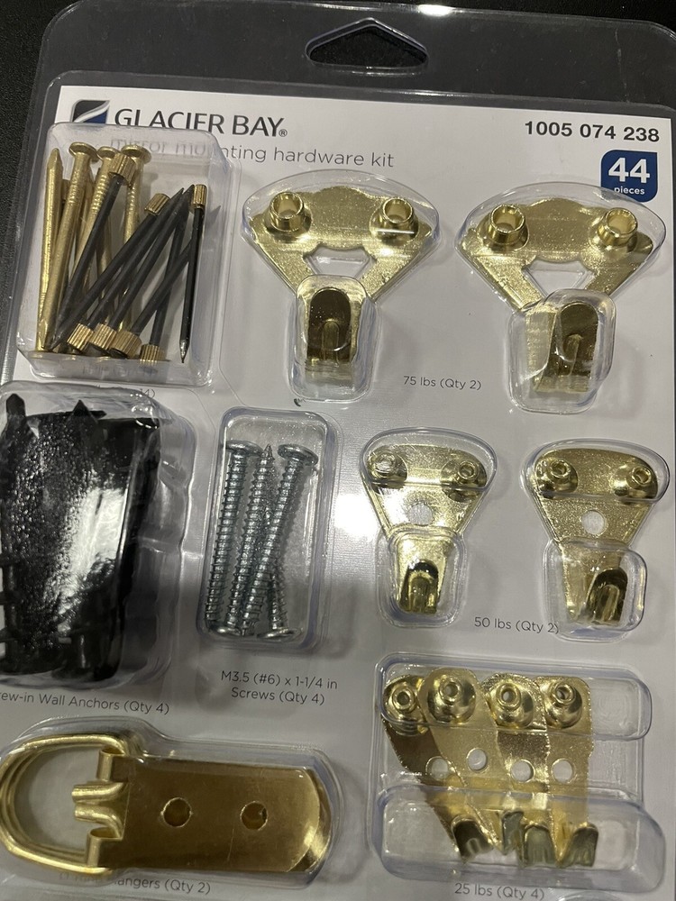 2X (44 Pieces) Glacier Bay Wall Hanging Hardware Accessory Kit