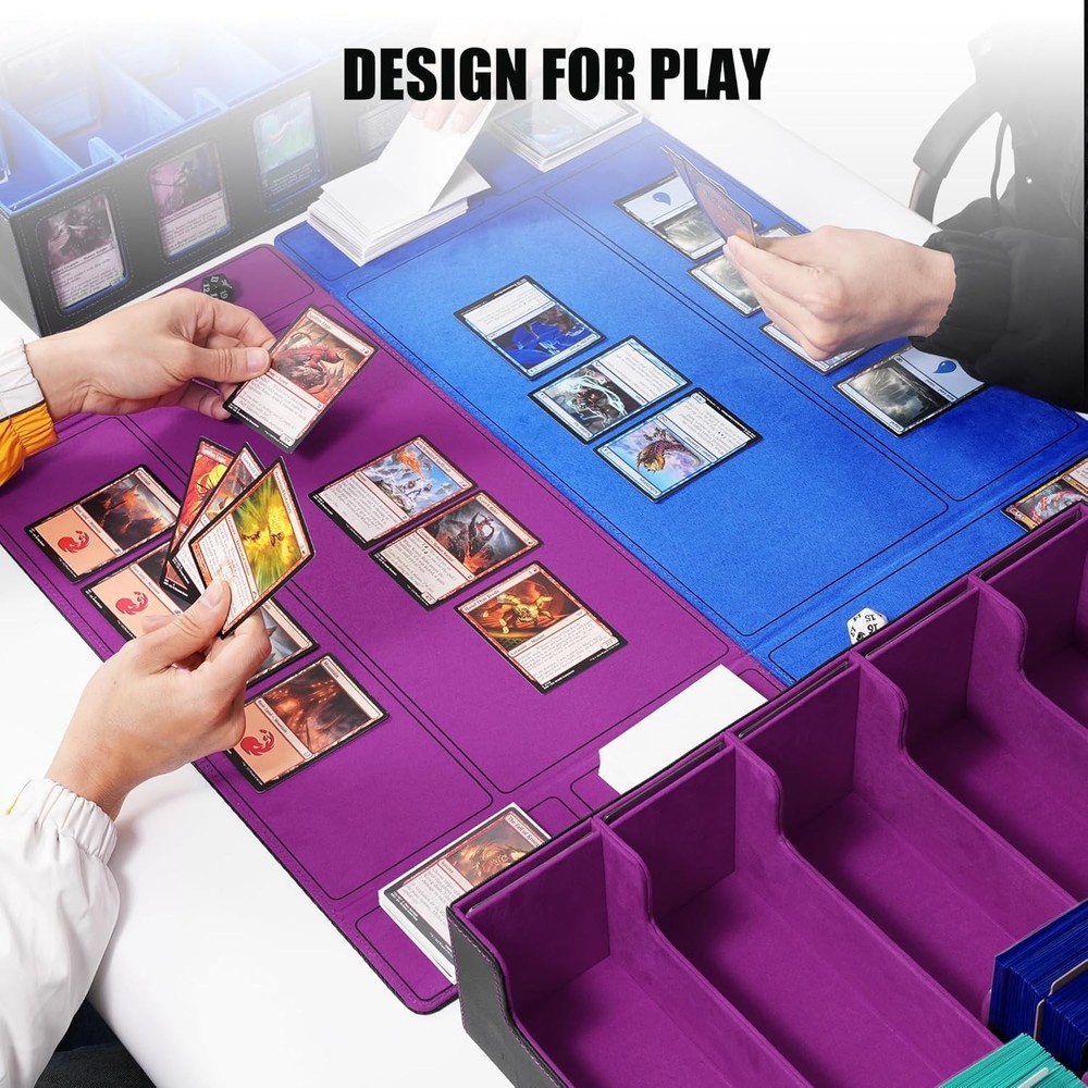Trading Card Storage Box with Commander Display , 5-Row Deck Case with Remova...