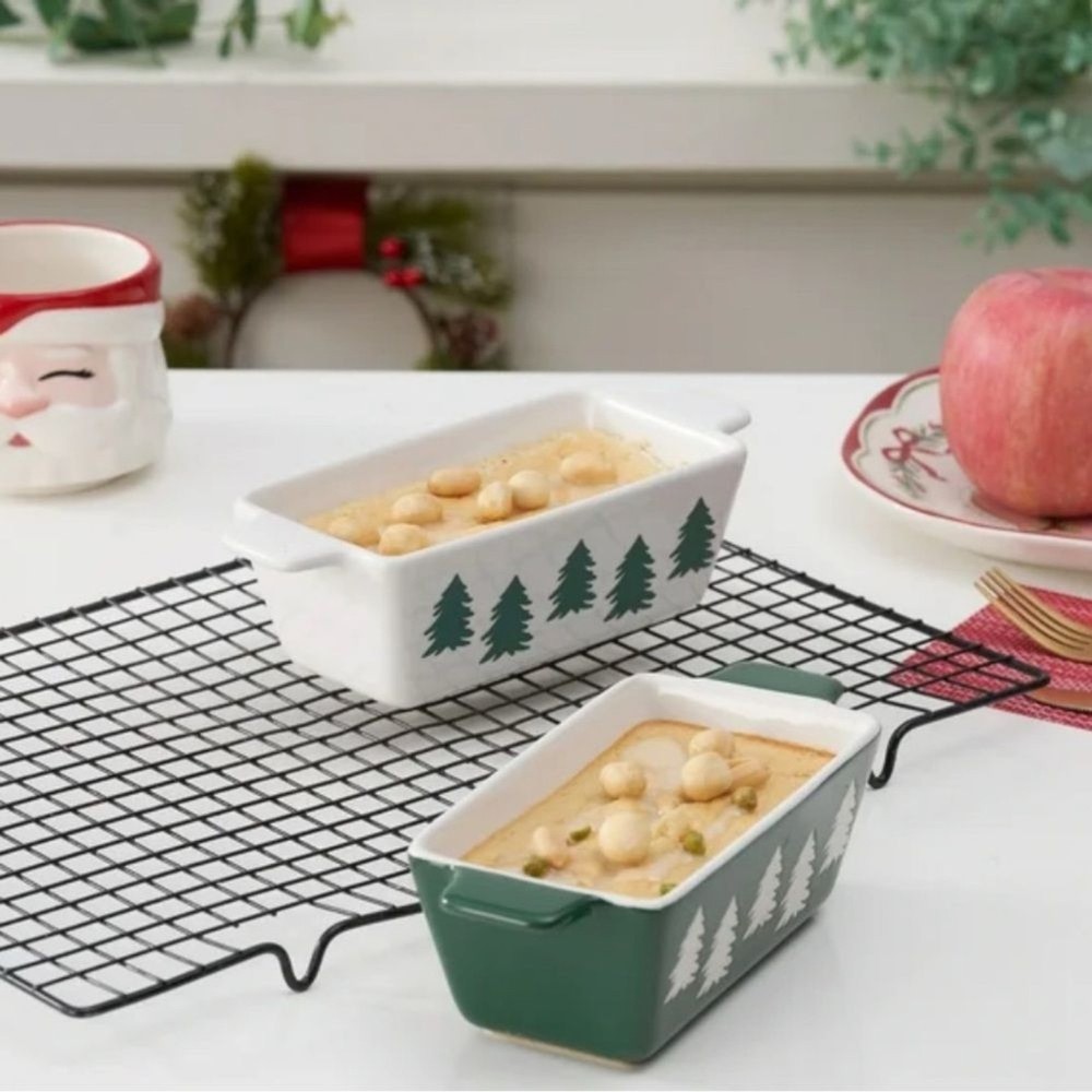 Festive Tree Design Ceramic Baking Dishes