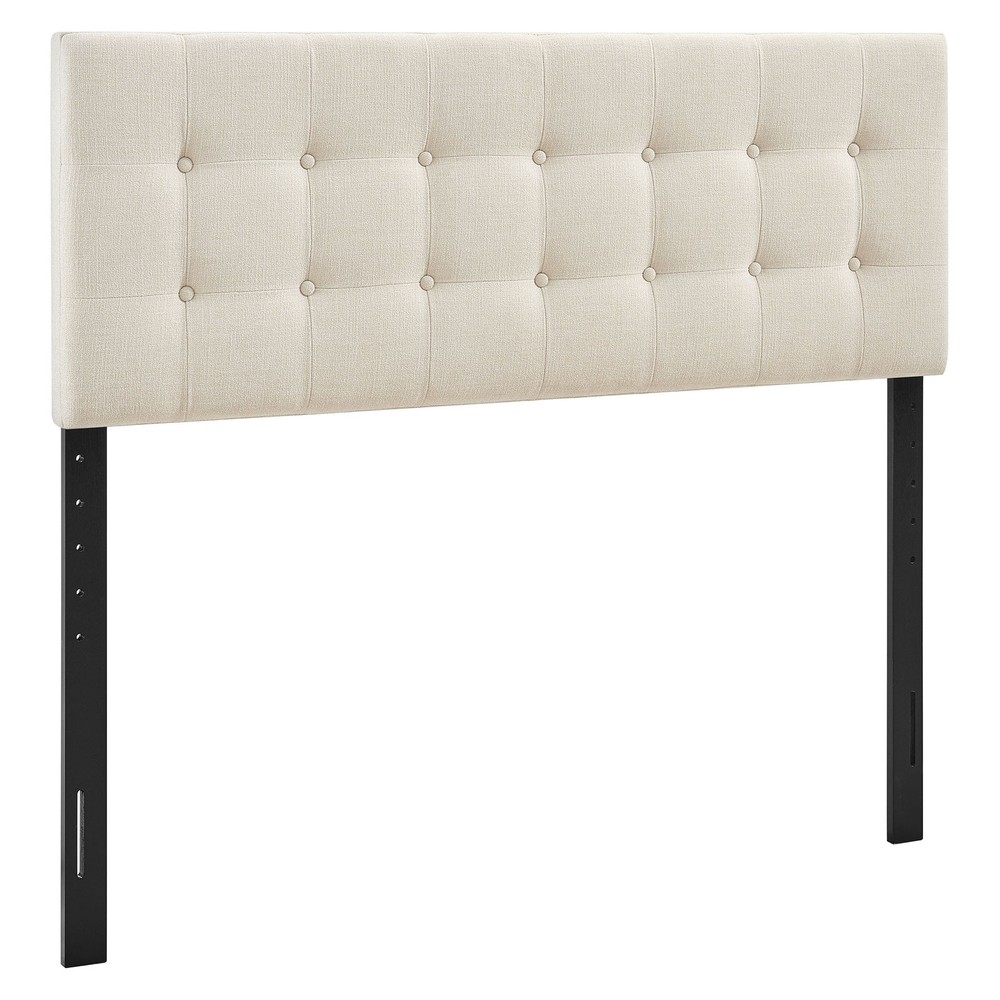 Emily Fabric Upholstered King Size Headboard in Ecru