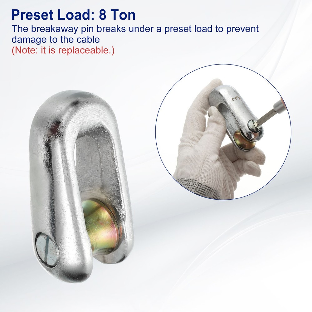 8T Cable Pulling Tool Wire Breakaway Wire Line Rope Ball Bearing Connector