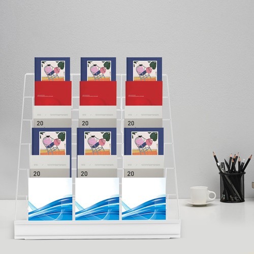 6-Tier Countertop Book Rack Display Stand for Comics, DVDs, and More