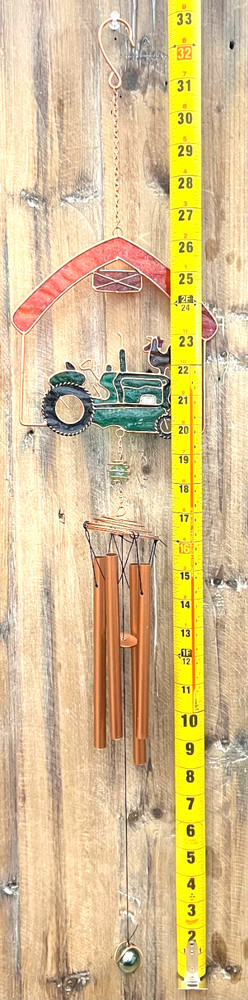 Tractor Metal/Acrylic Windchime 33" x 7"