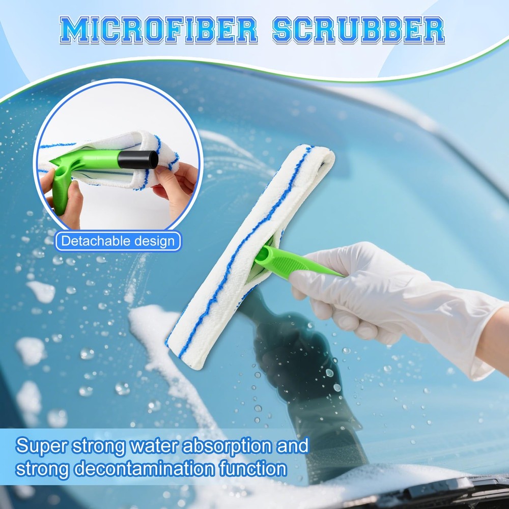 Alisanda Recyclable Silicone Window Squeegee Kit, Cleaning Green